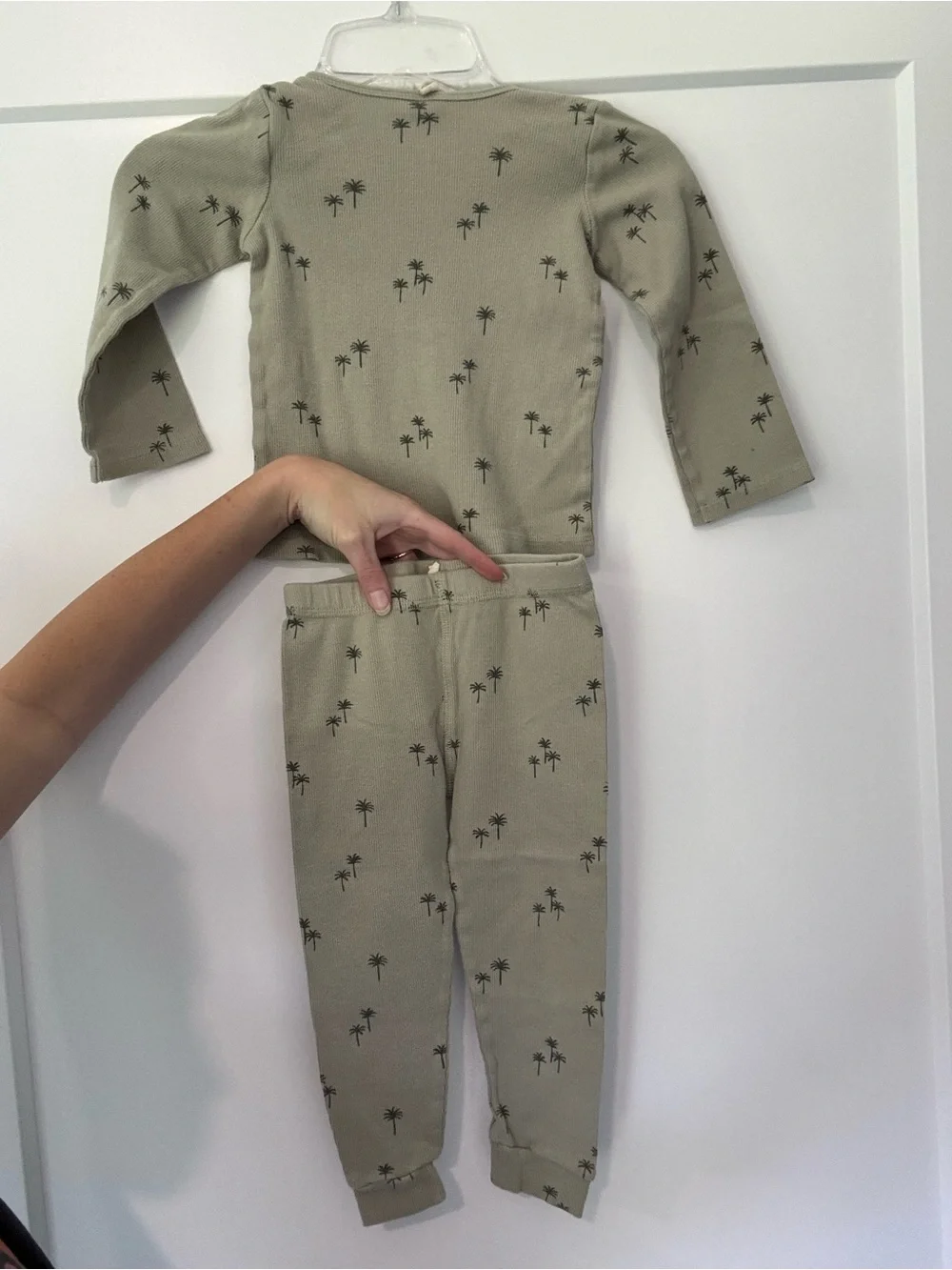 Rylee + Cru Palm Tree Ribbed Long Sleeve Pajama 2/3 yr